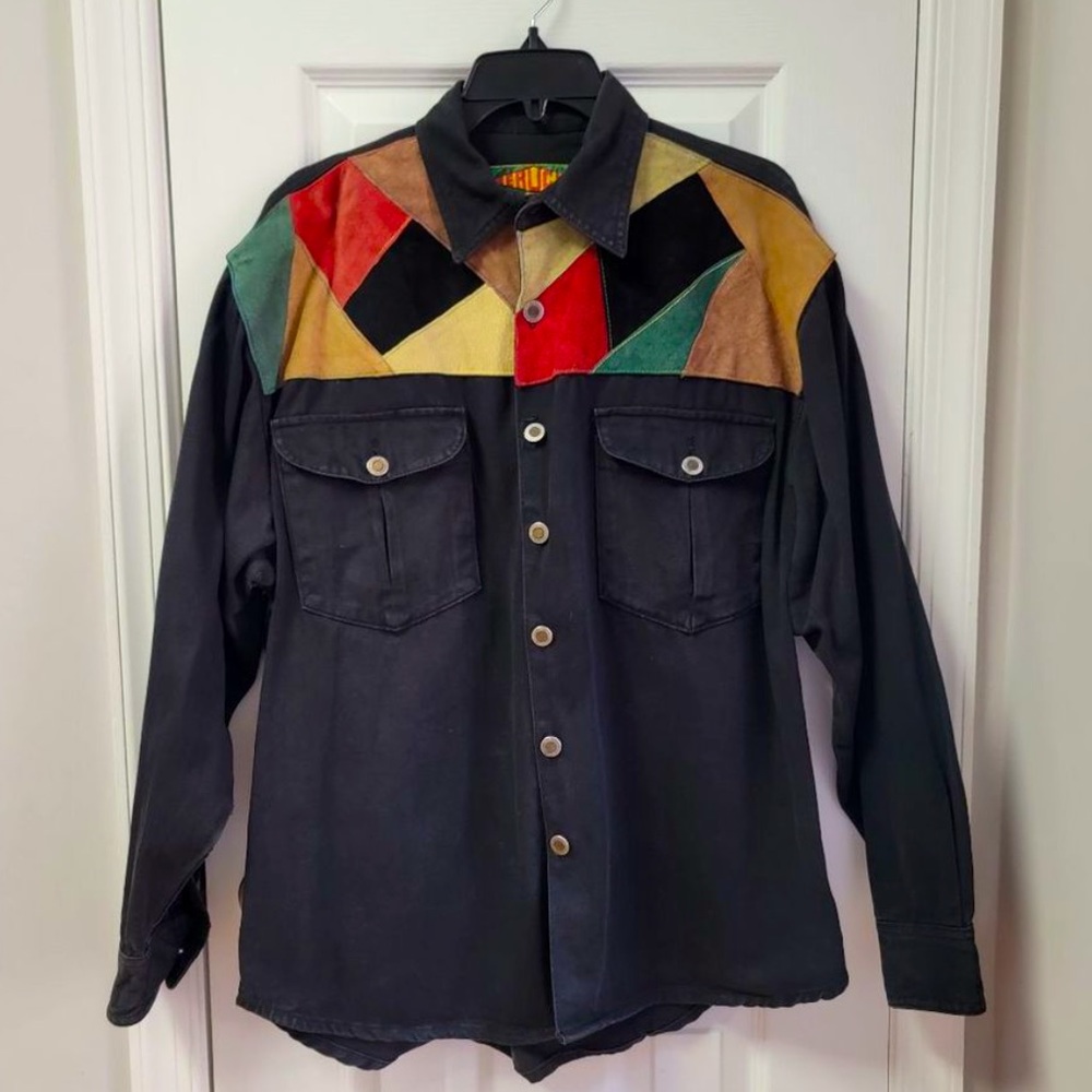 Vintage Seruchi Patchwork Jean Jacket M - image 1